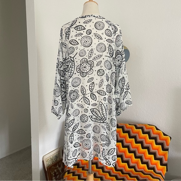 Gudrun Sjoden Lagenlook Floral Leaves Sheer Dress - Picture 2 of 10